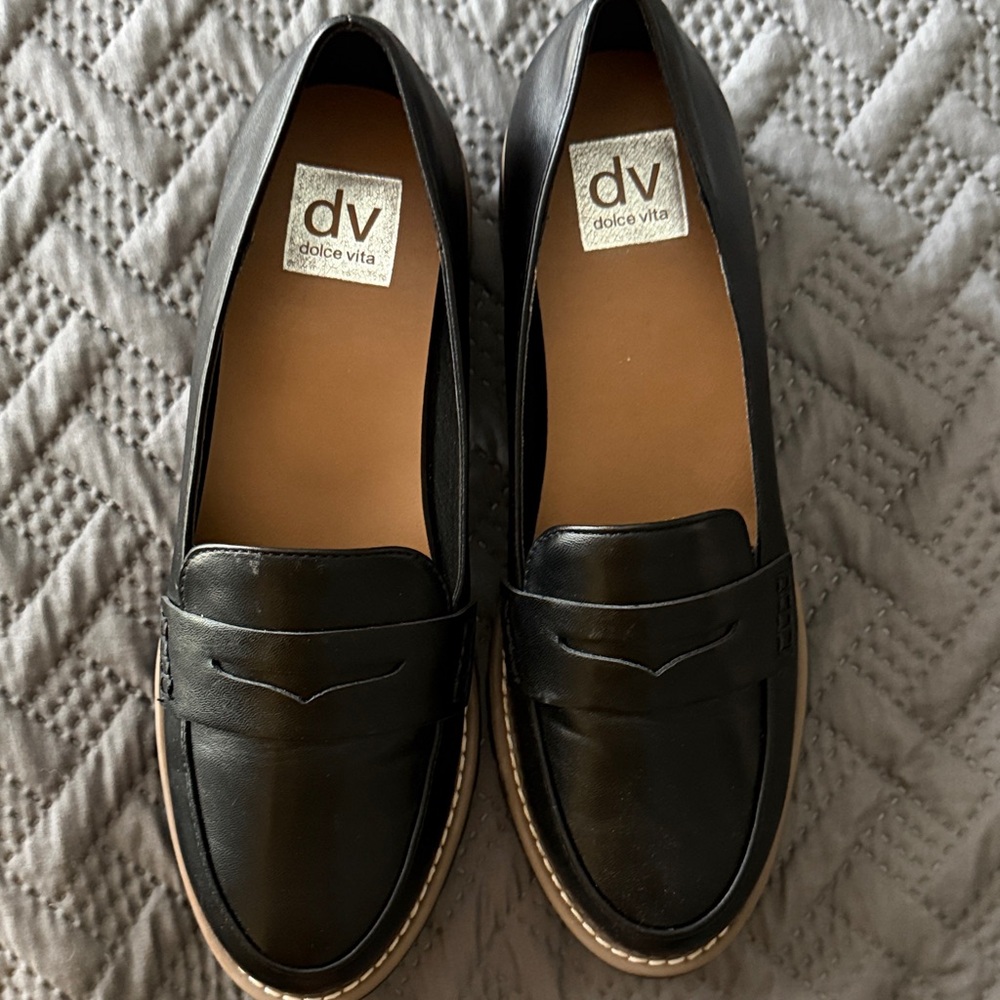 Dolce Vita Black Leather Loafers